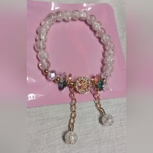 Elegant Crystal Beaded Bracelet with Gold Accents